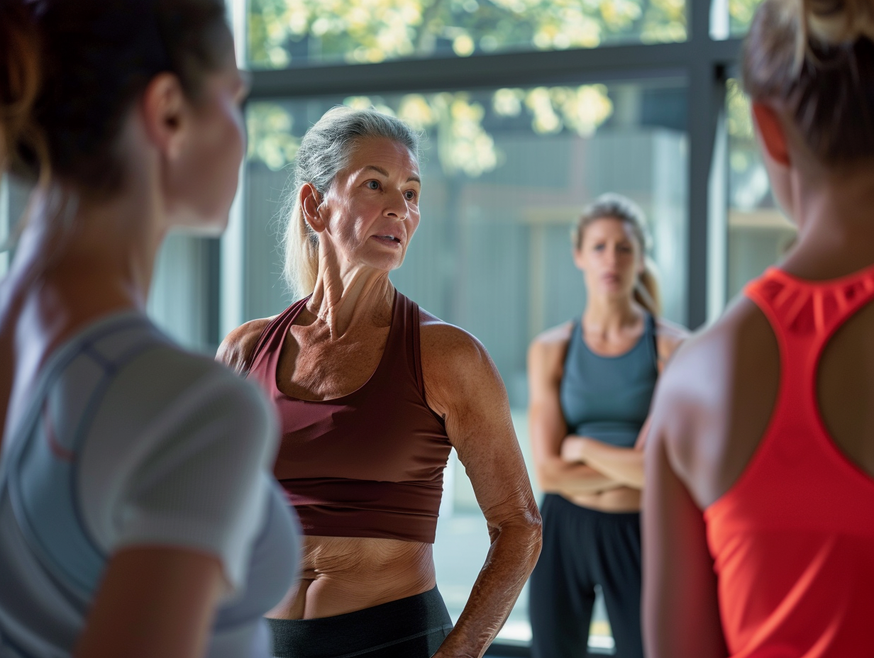 Група людей різного віку займається фітнесом